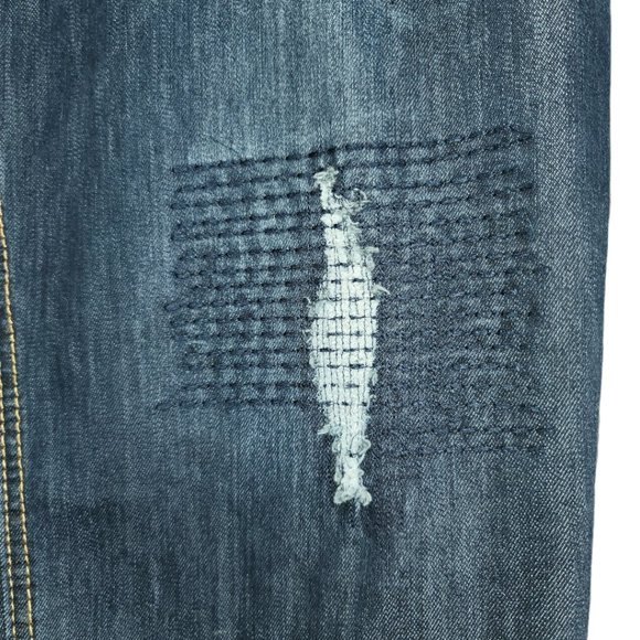 Indigo Thread Co. Stretch Denim Pick Stitched & Distressed Ankle Jeans - Picture 8 of 8
